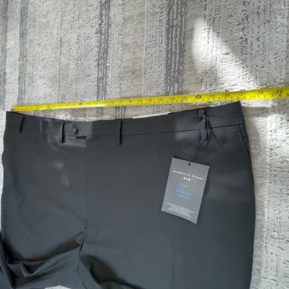 NEW Shaquille O'Neal XLG Mens Big & Tall Stretch Dress Pants Black 56W x 32L - Picture 11 of 11